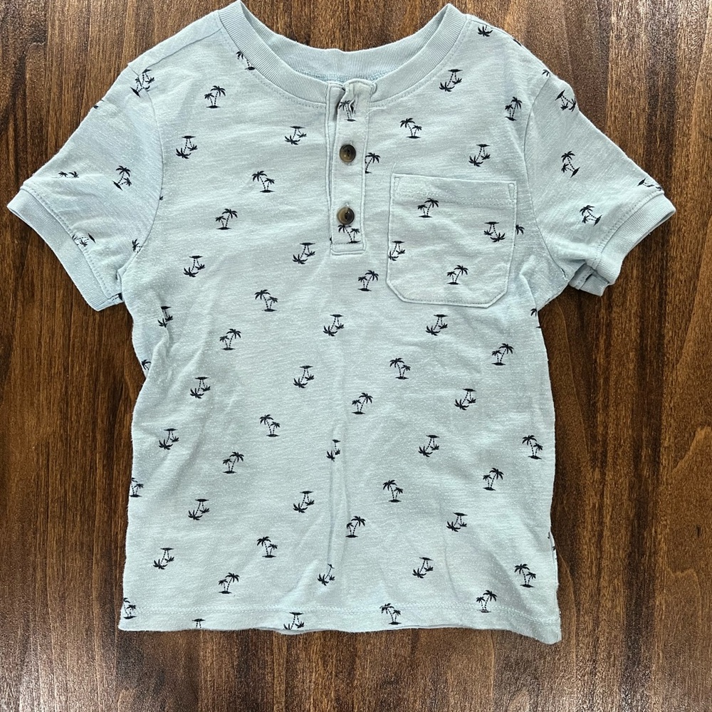 Old Navy Kids Palm Tree Print Shirt - Light Blue